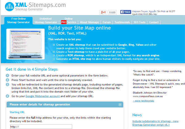 create sitemap