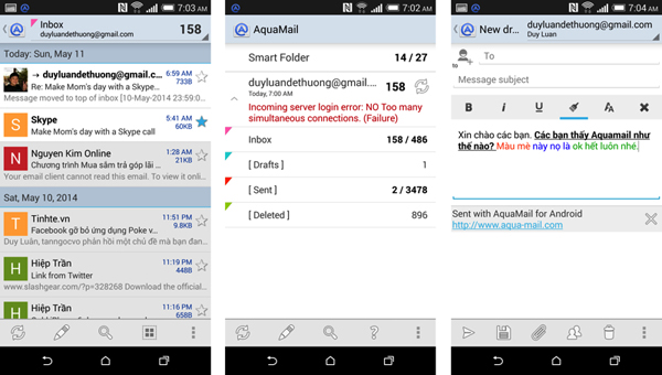 Ứng dụng email thay thế cho Gmail mặc định trên Android